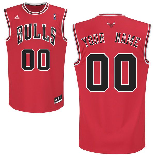 Men Adidas Chicago Bulls Custom Replica Road Red NBA Jersey->customized nba jersey->Custom Jersey